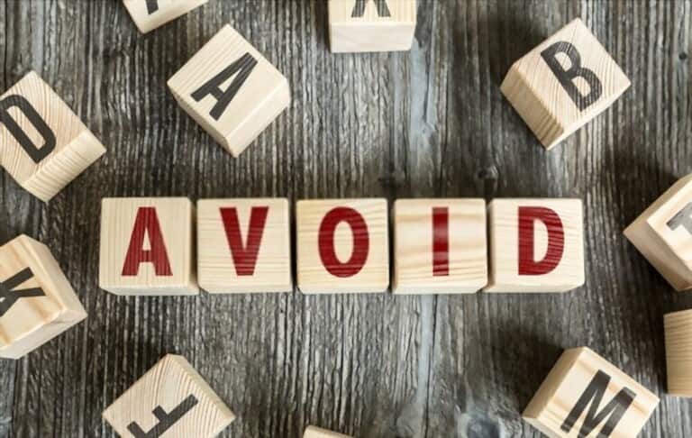 wooden box with the text "avoid" wooden box with the text "avoid"