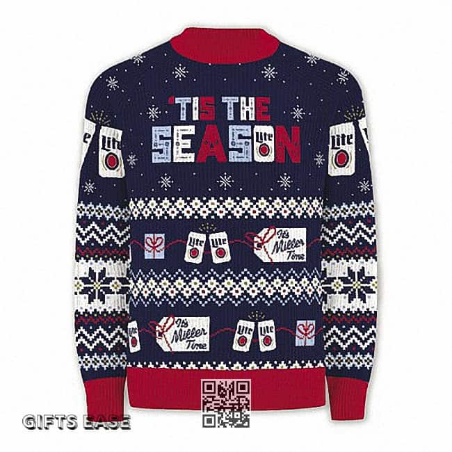 Miller Lite Ugly Christmas Sweater Tis The Season Beer Lovers Gift