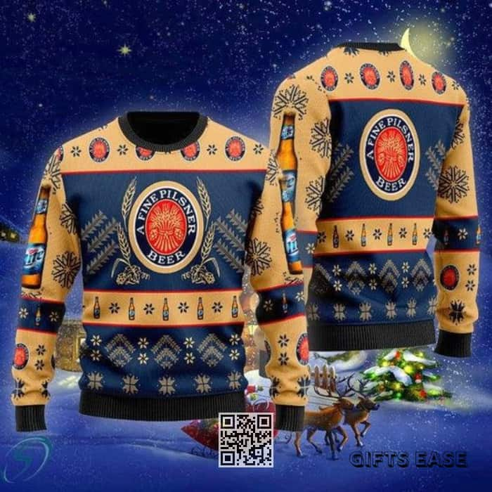 Miller Lite Beer Ugly Christmas Sweater Birthday Gift For Sister