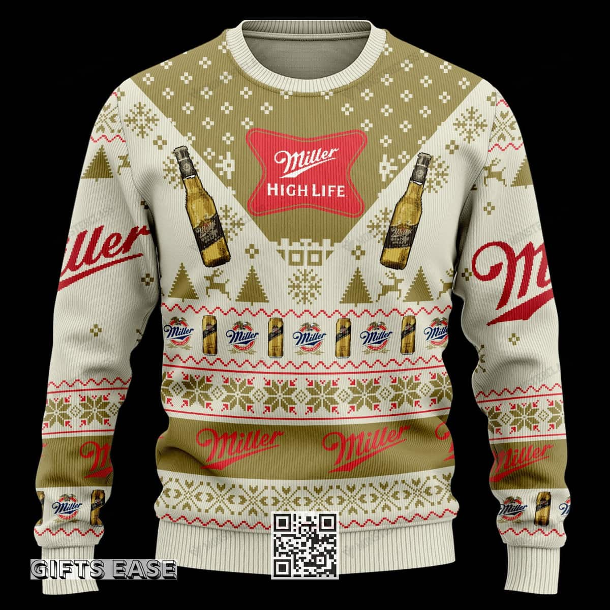 Miller High Life Ugly Christmas Sweater Gift For Mom