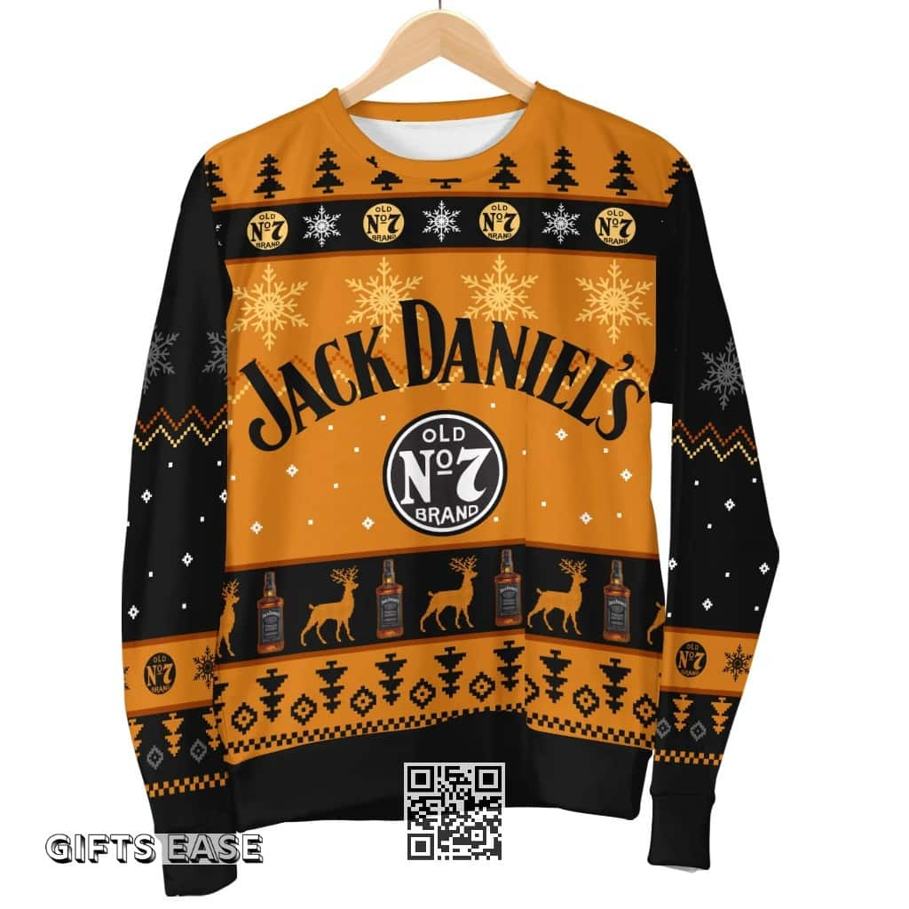 Cool Jack Daniels Ugly Christmas Sweater Gift For Whiskey Lovers