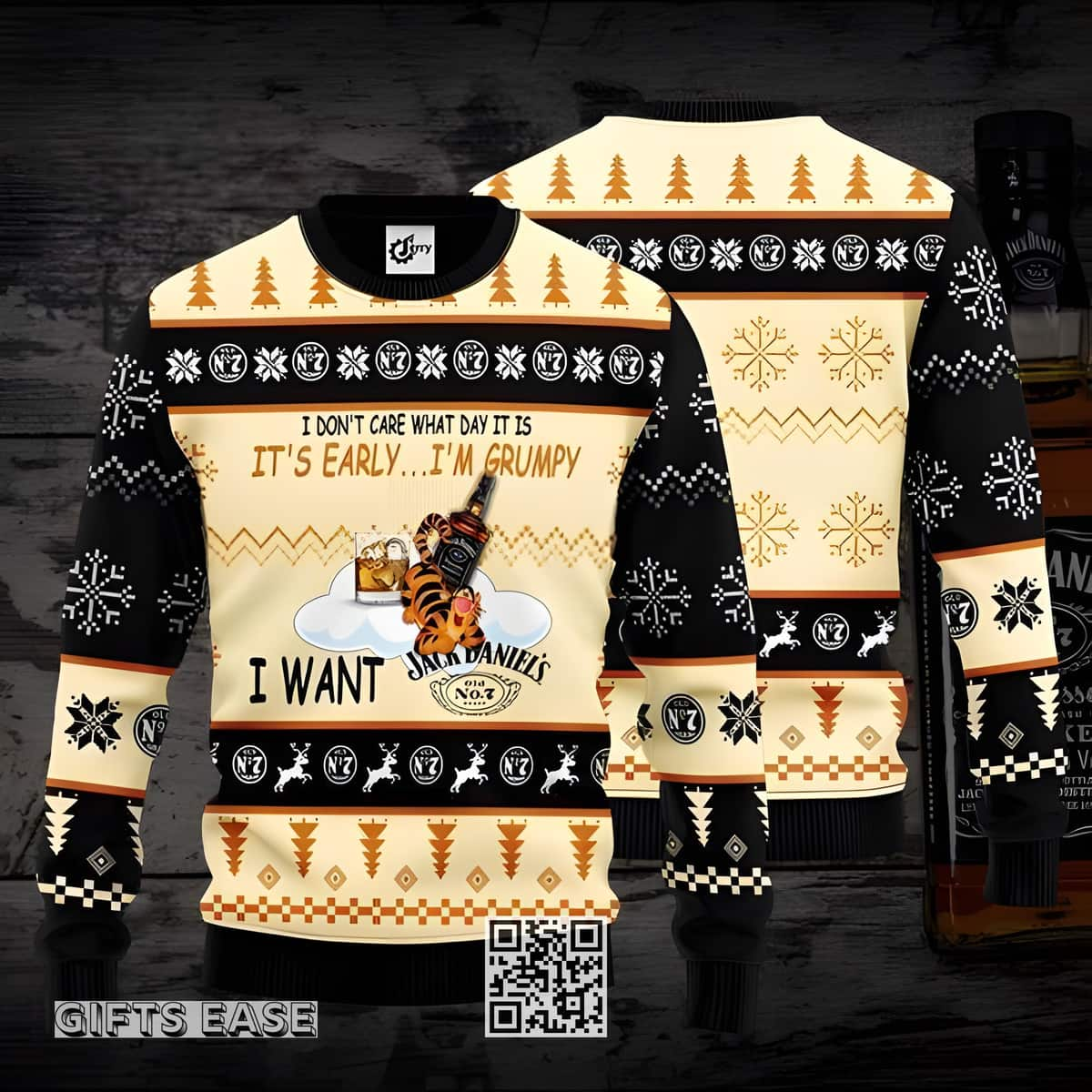 Disney Tigger Wants Jack Daniels Whiskey Ugly Christmas Sweater Gift For Husband