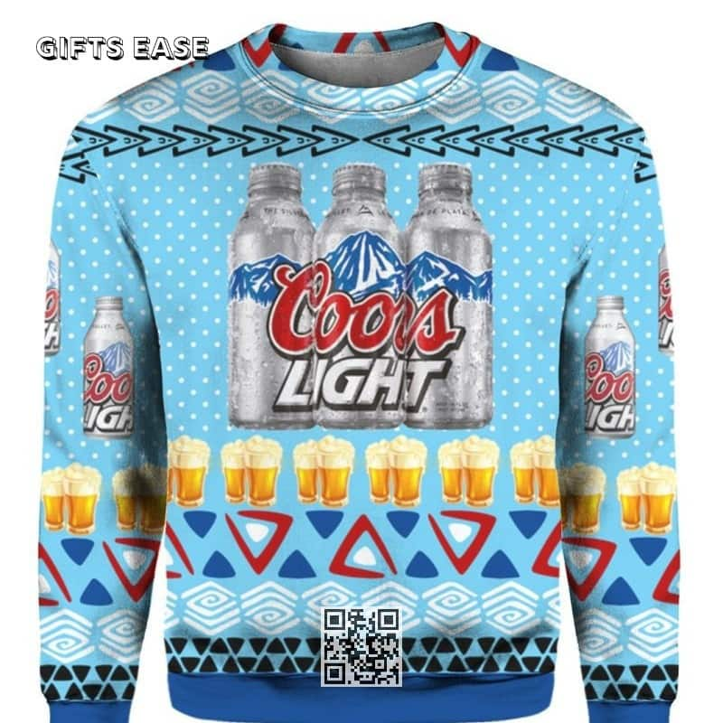 Coors Light Ugly Christmas Sweater Gift For Beer Drinkers