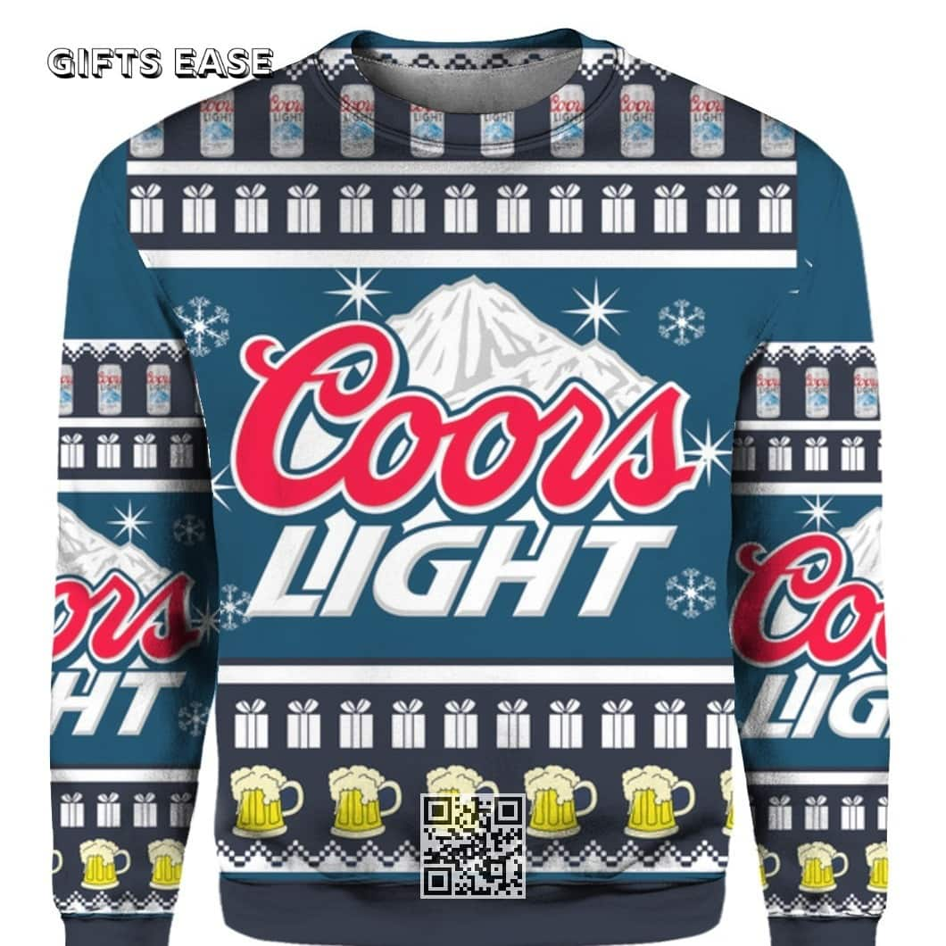 Coors Light Beer Ugly Christmas Sweater Cool Gift For Him