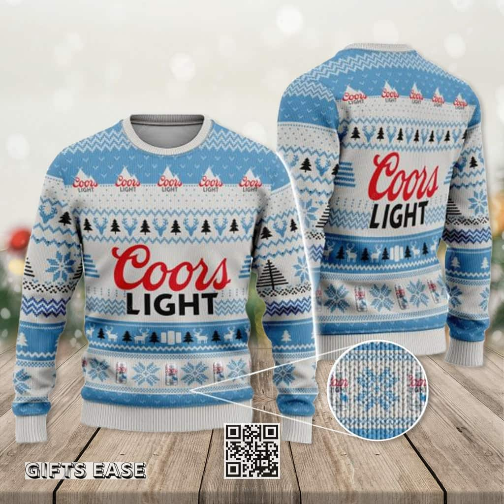 Classic Bright Coors Light Beer Ugly Christmas Sweater Gift For Best Friends