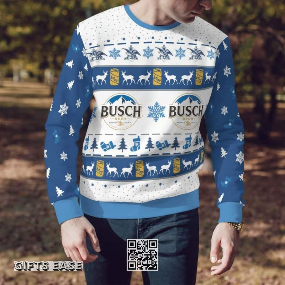 Busch Beer Ugly Christmas Sweater Gift For Husband