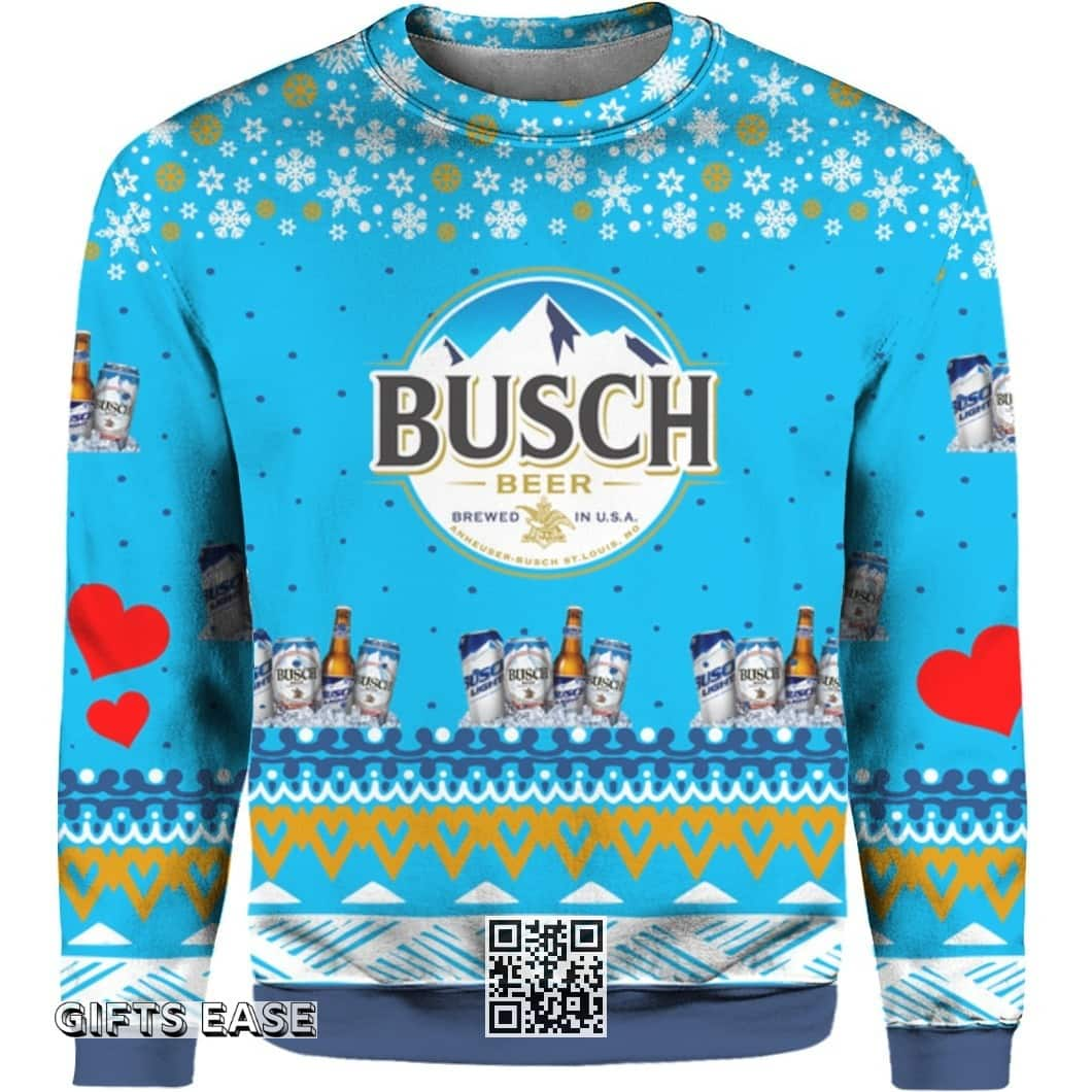 Busch Beer Ugly Christmas Sweater Cool Gift For Best Friends