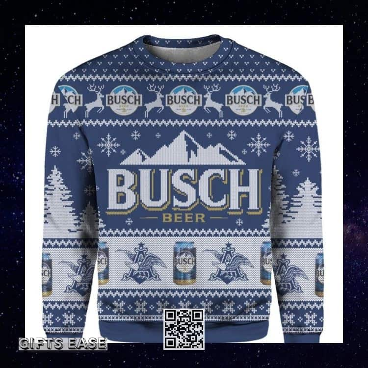 Retro Busch Beer Ugly Christmas Sweater Gift For Friends 