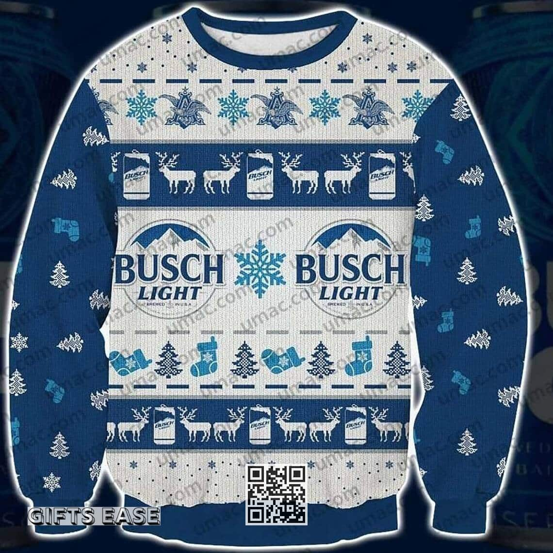 Classic Busch Light Beer Ugly Christmas Sweater Gift For Best Friends