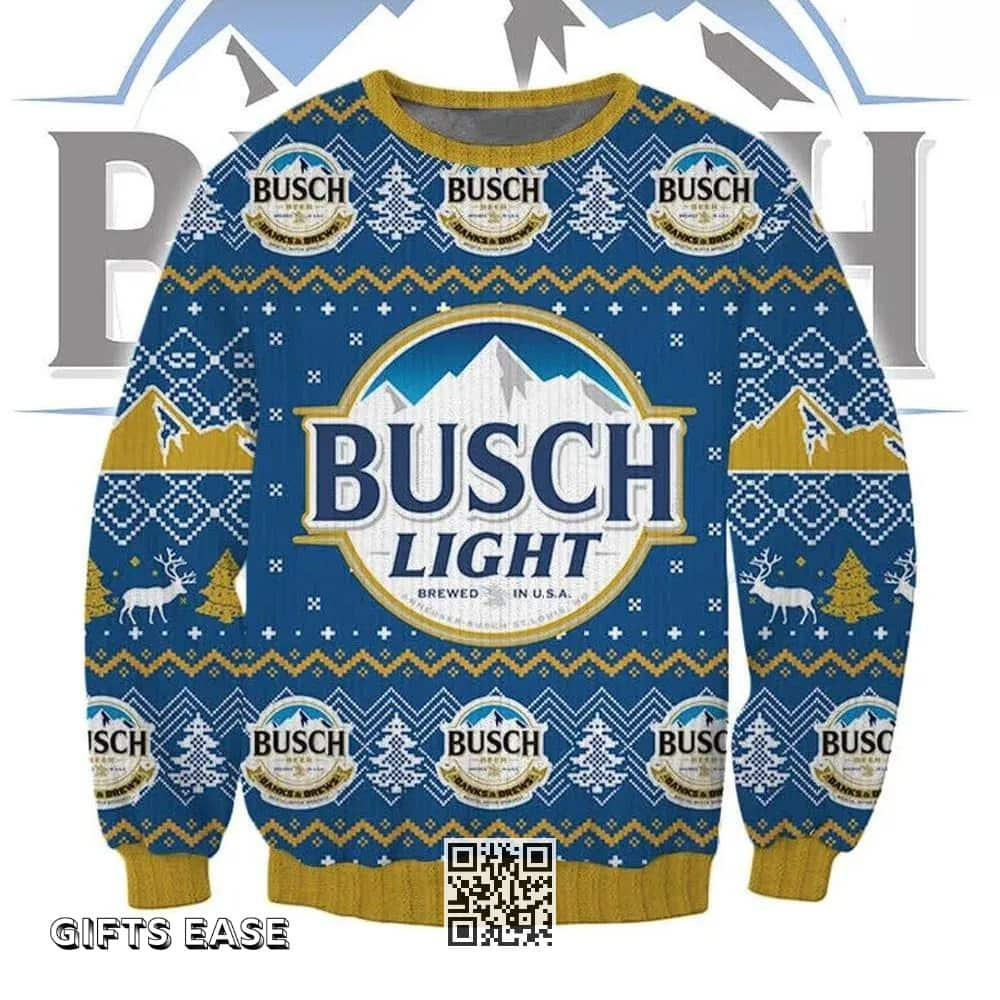 Busch Light Beer Ugly Christmas Sweater A Christmas Gift For Daughter From Mom