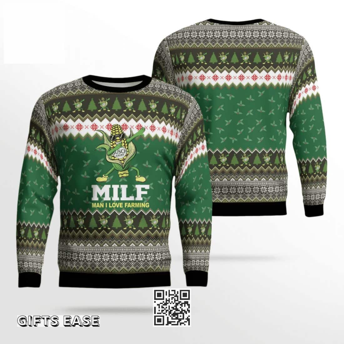 MILF Man I Love Farming Busch Light Beer Ugly Christmas Sweater