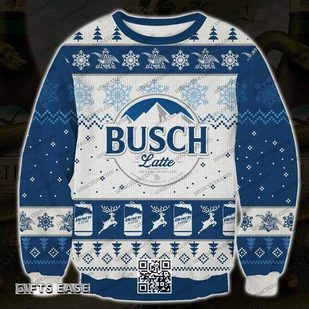 Busch Latte Ugly Christmas Sweater Gift For Beer Drinkers