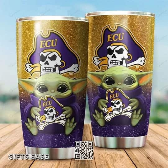 East Carolina Pirates Baby Yoda Tumbler Gift For Star Wars Fans