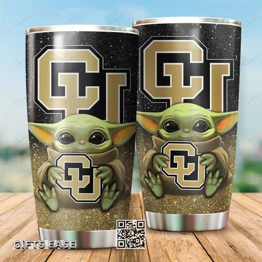 NCAA Colorado Buffaloes Baby Yoda Star Wars Tumbler Best Gift For Football Lovers