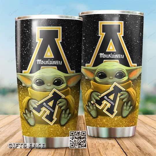 Appalachian State Mountaineers Baby Yoda Star Wars Tumbler Gift For Girlfriend