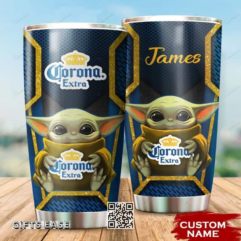 Blue Corona Baby Yoda Tumbler Gift For Son From Father Custom Name 