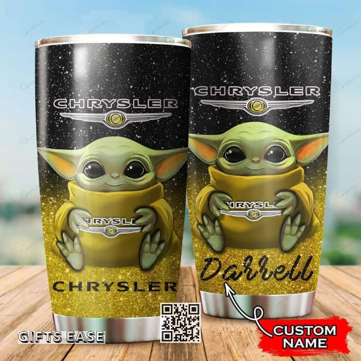 Black Chrysler Baby Yoda Tumbler Gift For Husband Custom Name 