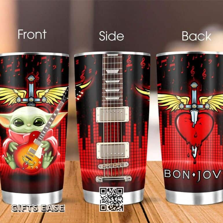 Bon Jovi Baby Yoda Star Wars Tumbler Special Birthday Gift For Guitar Players 