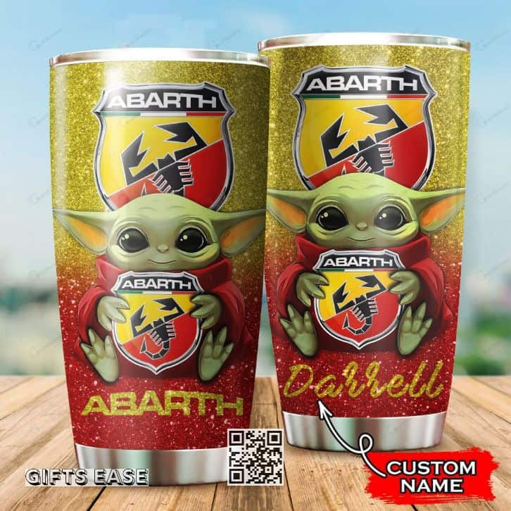 Abarth Baby Yoda Tumbler Cute Birthday Gift For Mom Custom Name 