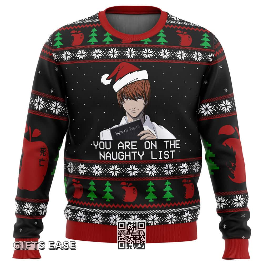 Death Note Ugly Christmas Sweater You Are On The Naughty List