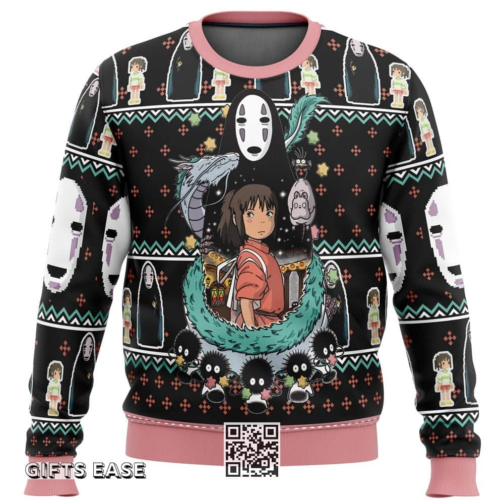 Black Spirited Away Avatar Ugly Christmas Sweater