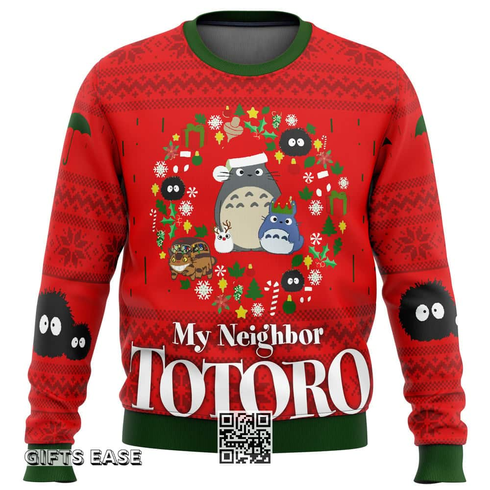 Red My Neighbor Totoro Ugly Christmas Sweater