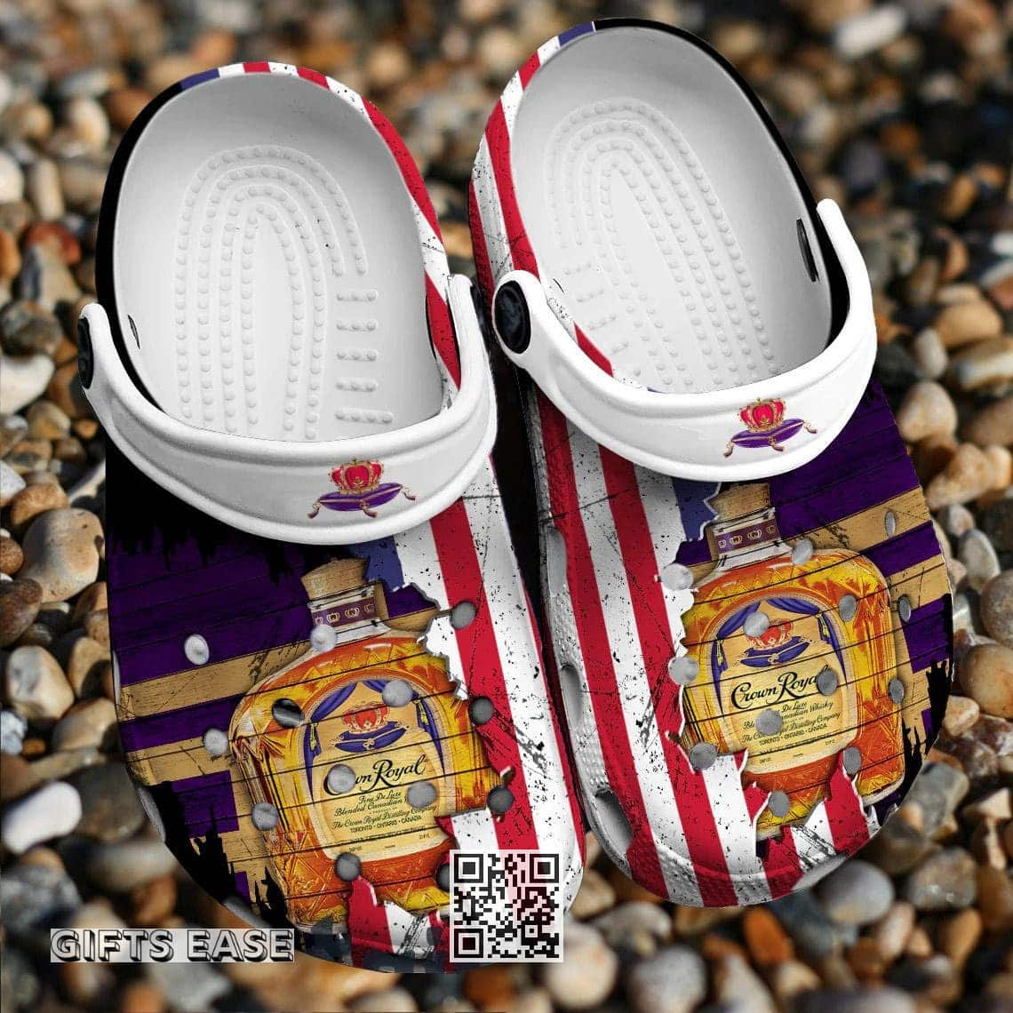 Crown Royal Whisky Crocs Clogs US Flag Sandals