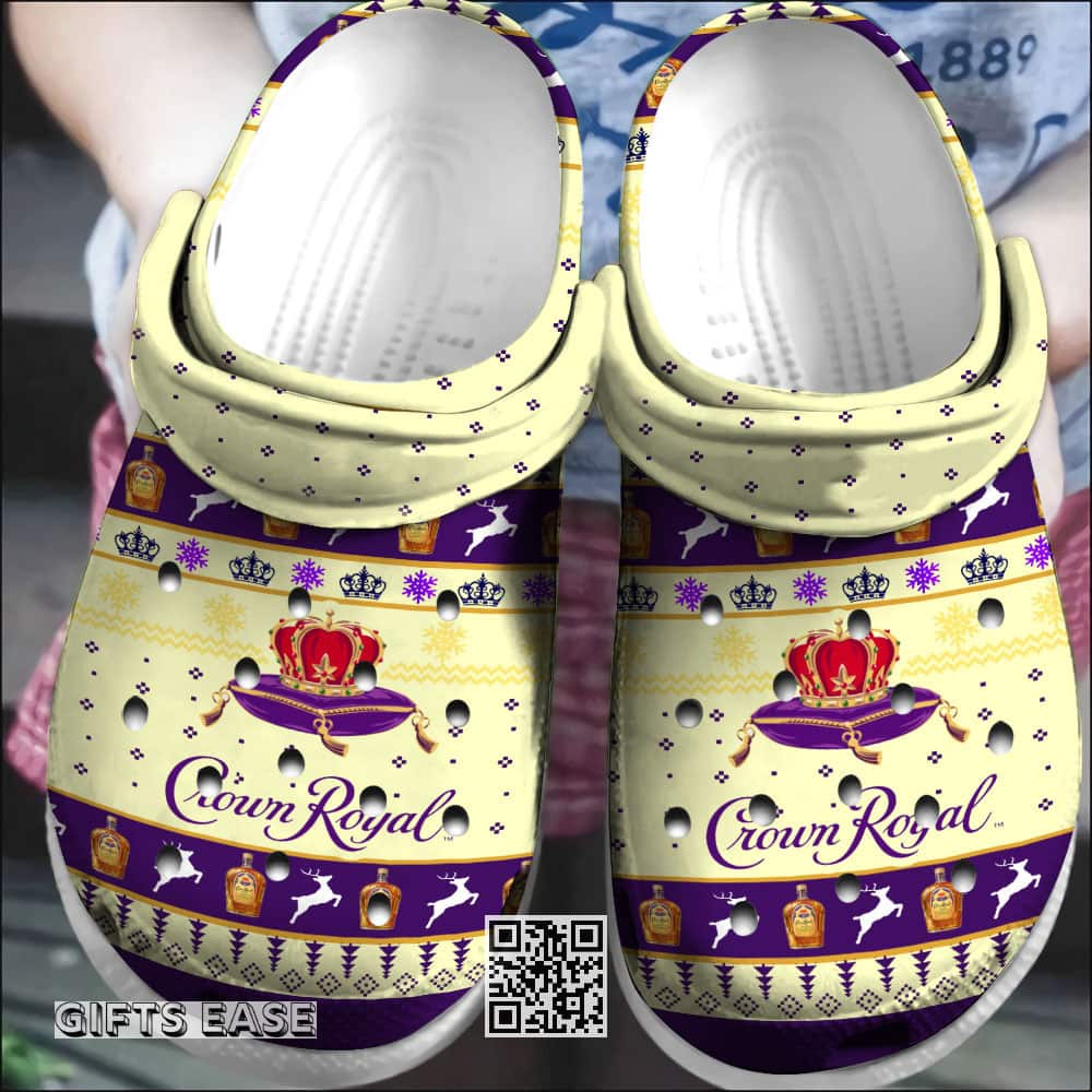 Crown Royal Whisky Crocs Clogs Christmas Pattern Sandals