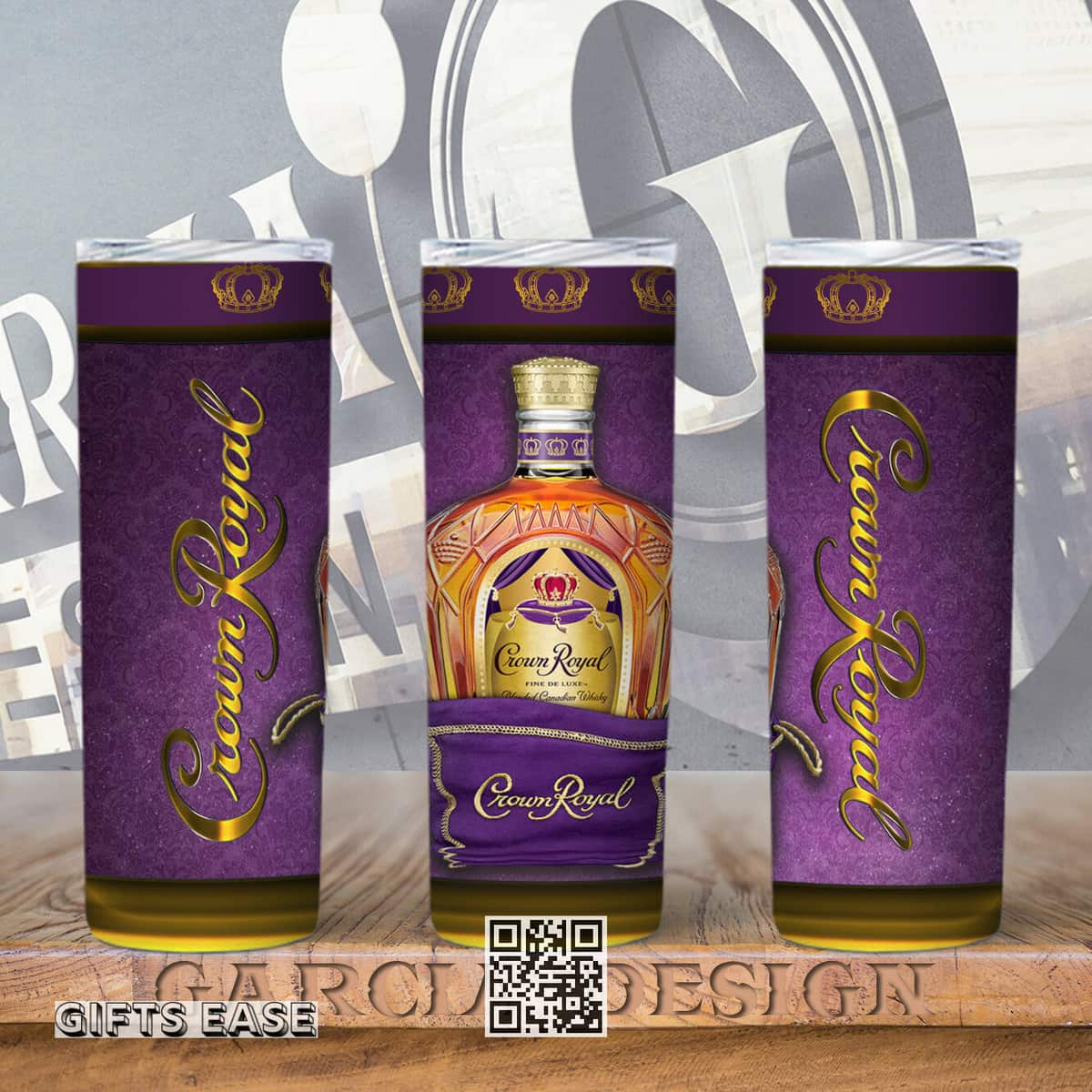 Purple Crown Royal Tumbler Birthday Gift For Mom