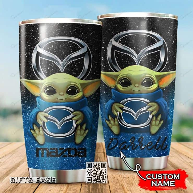 Mazda Baby Yoda Tumbler Custom Name