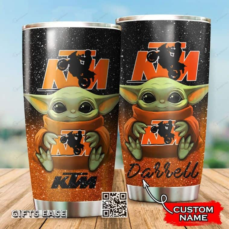 Ktm Baby Yoda Tumbler Custom Name Gift For Star Wars Fans