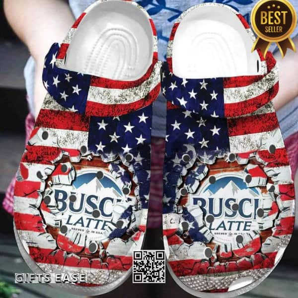 Busch Light Beer Crocs Clogs USA Flag Sandals