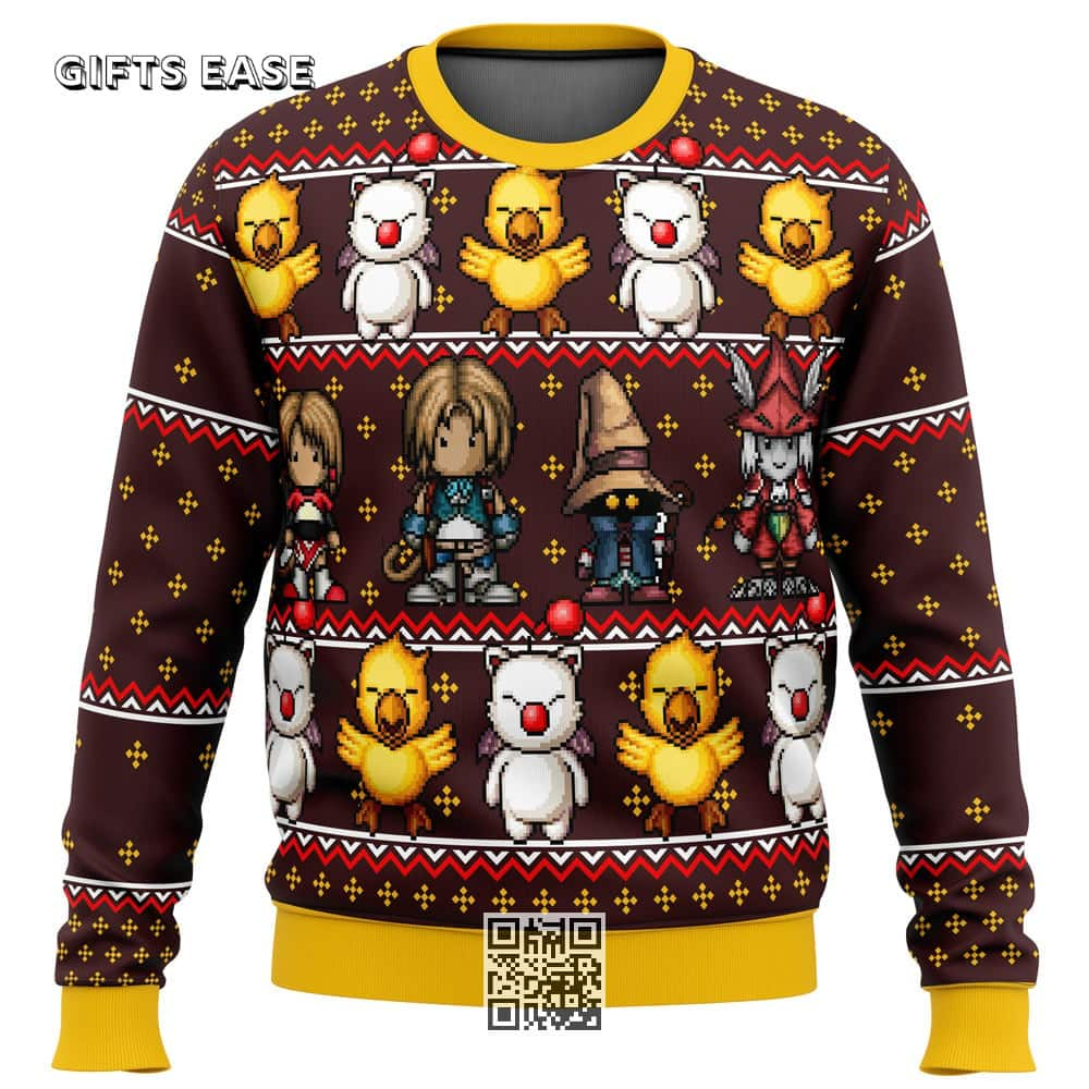 Classic Final Fantasy 8bit Ugly Christmas Sweater