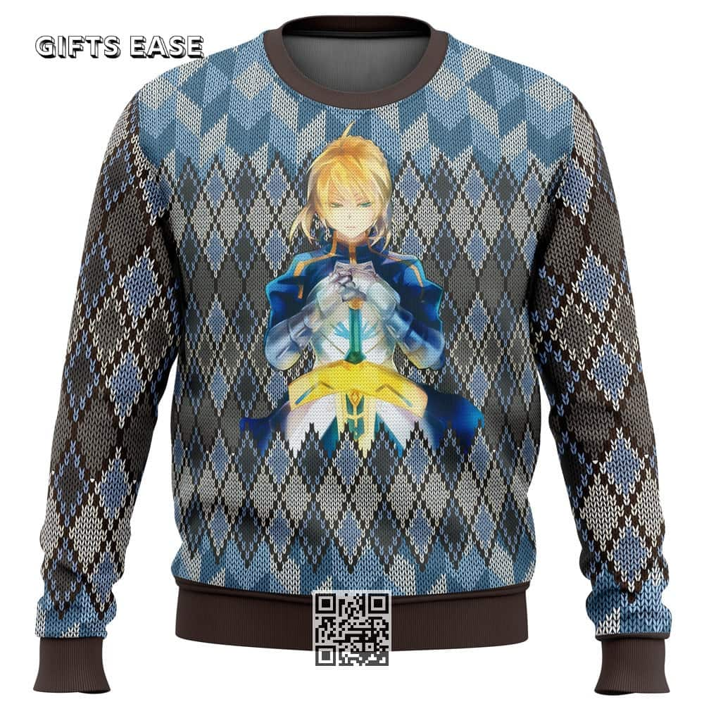 Fate Zero Saber Ugly Christmas Sweater Gift For Friends