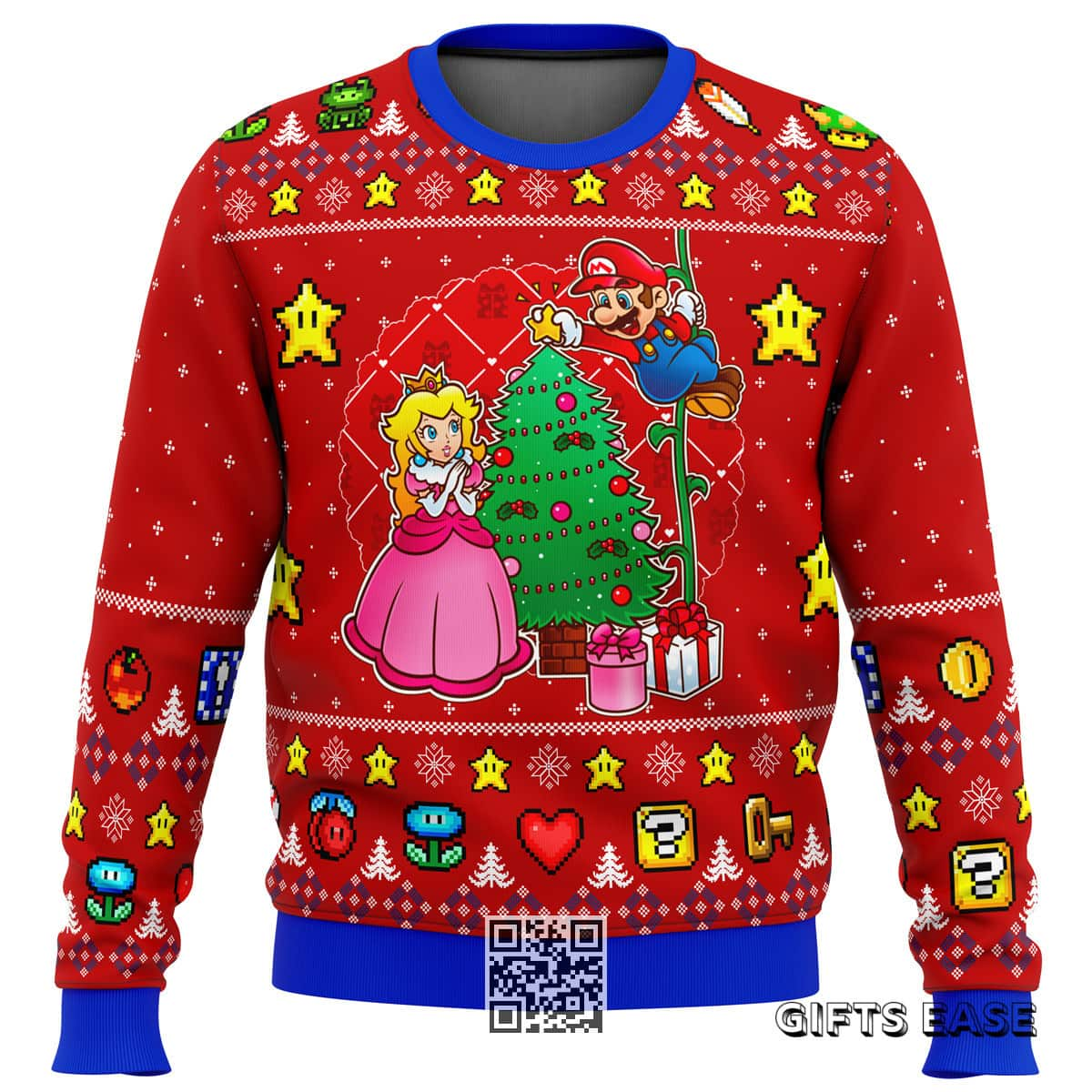 Super Mario Ugly Christmas Sweater Princess Peach Come And See The Christmas Tree