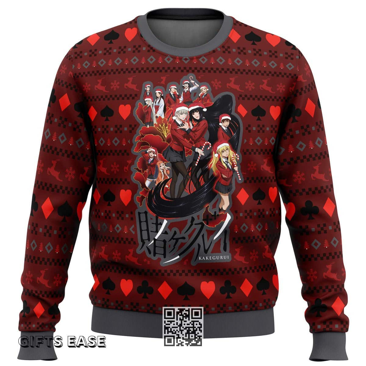 Kakegurui Hyakkaou Private Academy Ugly Christmas Sweater Xmas Pattern