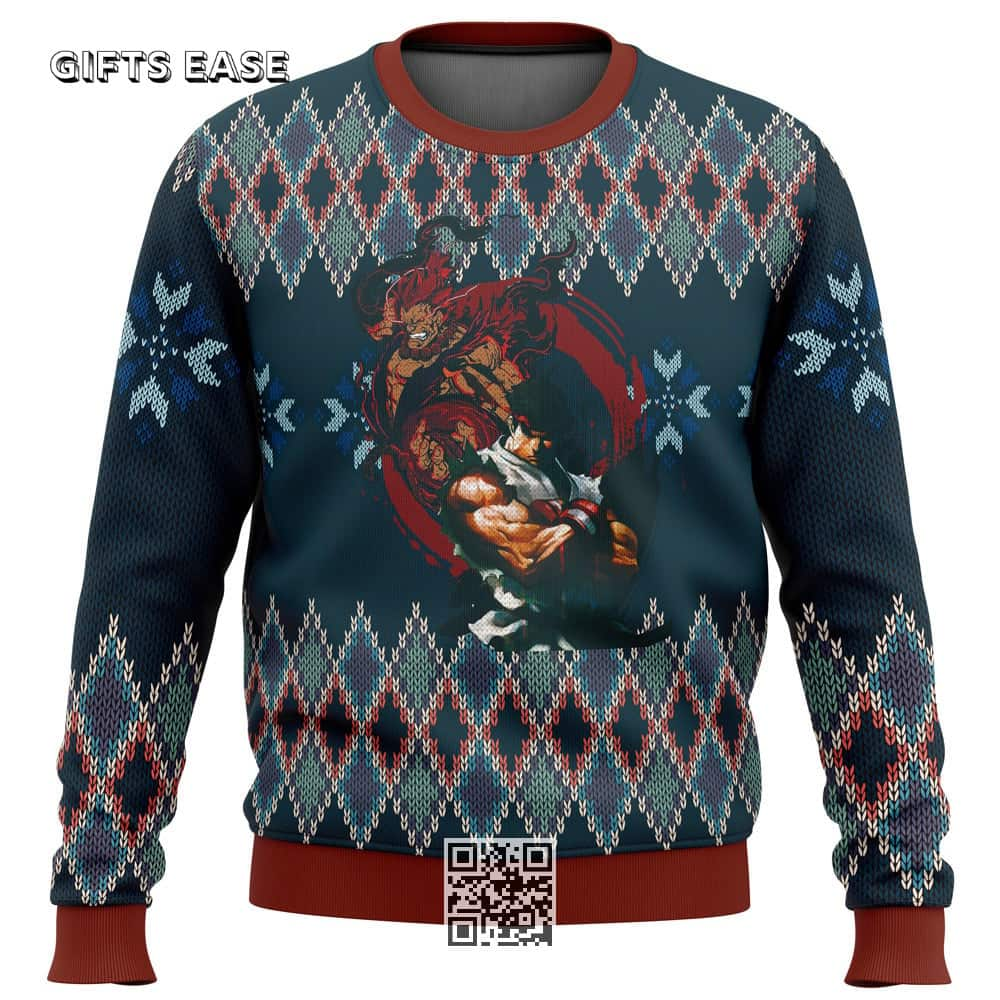 Street Fighter Ryu And Akuma Ugly Christmas Sweater Winter Gift