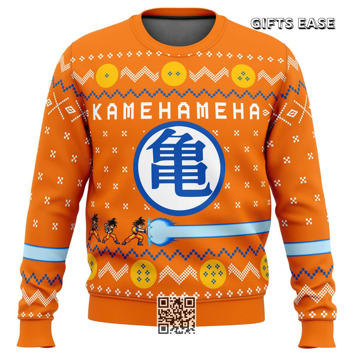 Orange Dragon Ball Z Kamehameha Ugly Christmas Sweater