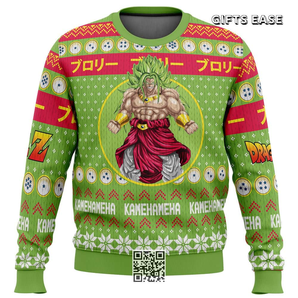 Broly Dragon Ball Z Ugly Christmas Sweater Kamehameha