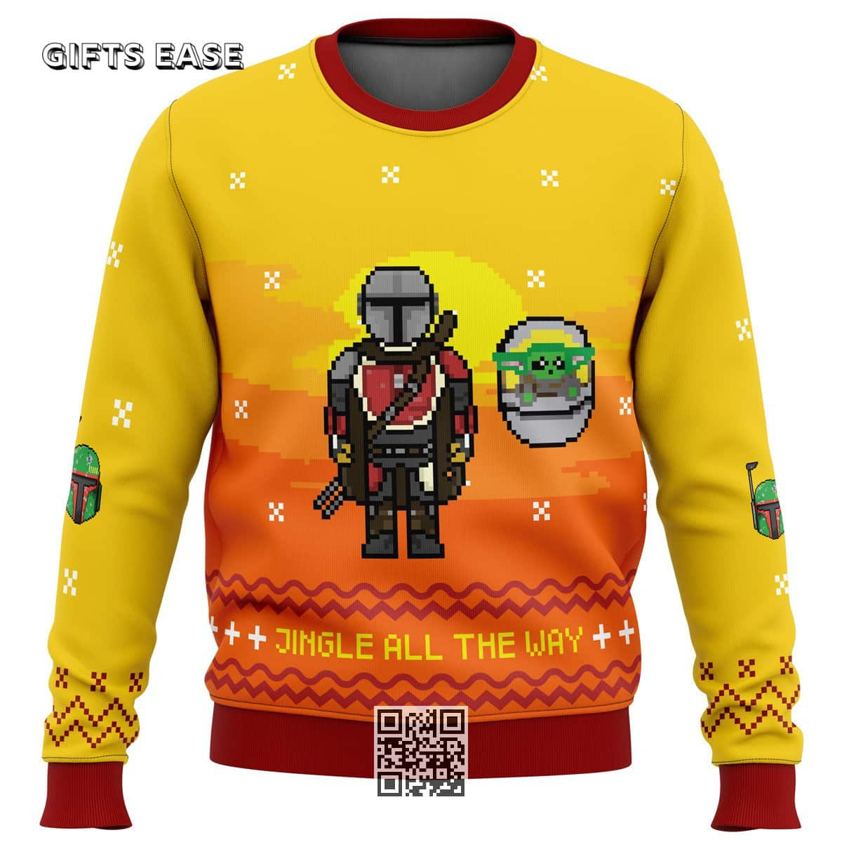 Mandalorian Baby Yoda Ugly Christmas Sweater Jingle All The Way