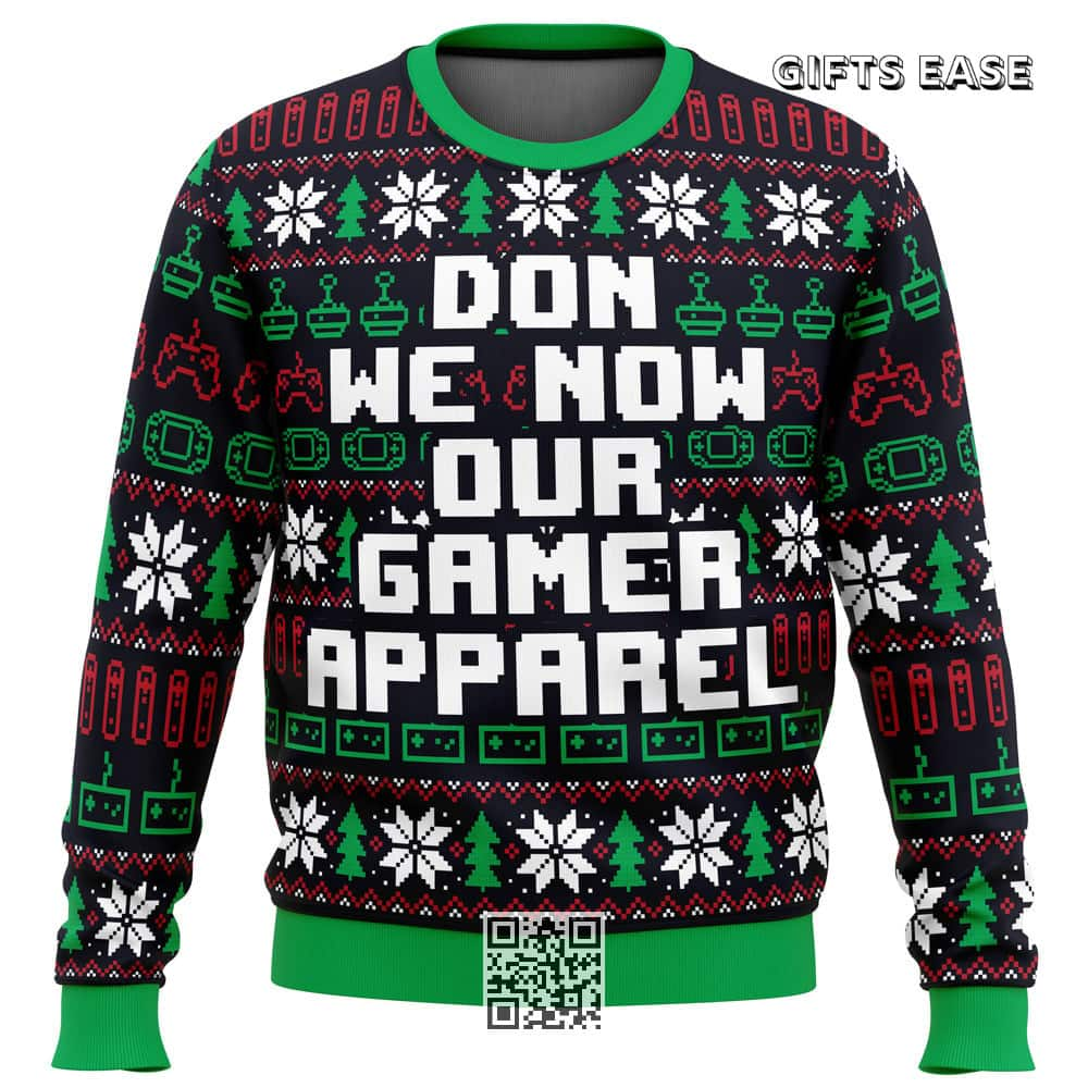 Don We Now Our Gamer Ugly Christmas Sweater Xmas Pattern