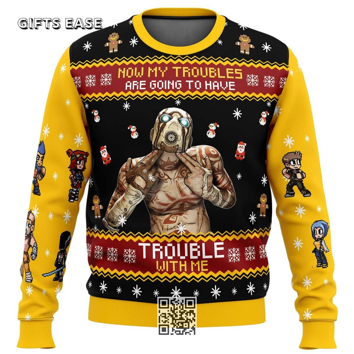 Borderlands Ugly Christmas Sweater Now My Troubles Are Going To Have Trouble With Me