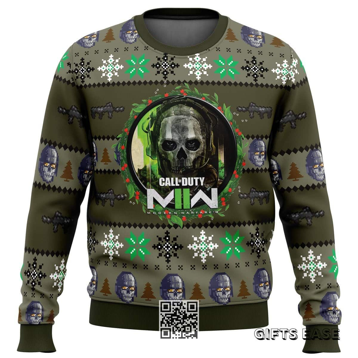 Call Of Duty Modern Warfare 2 Ugly Christmas Sweater Snowflake Pattern