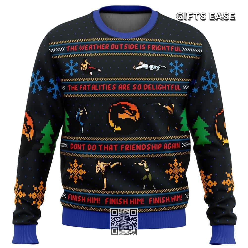 Mortal Kombat Ugly Christmas Sweater Don't Do That Friendship Again Finish Him