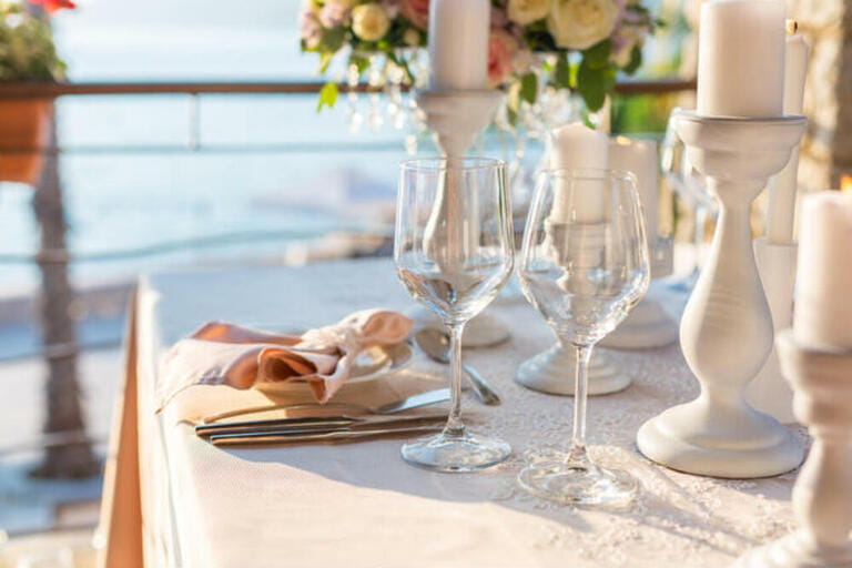 table decorated with flowers table decorated with flowers