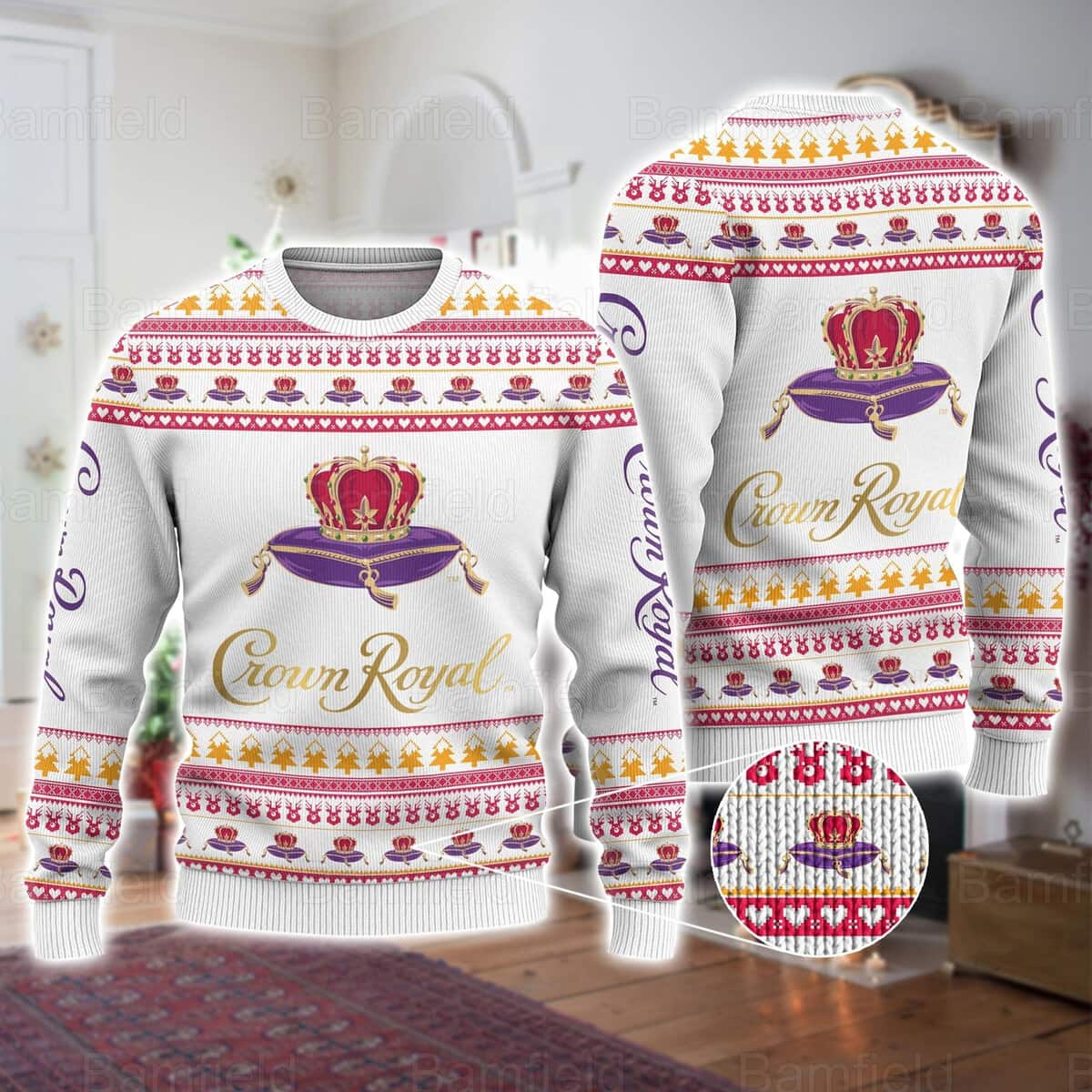 White Crown Royal Ugly Christmas Sweater