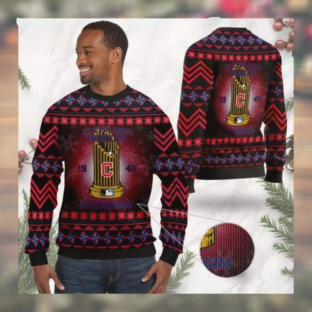 MLB Cleveland Indians Ugly Christmas Sweater World Series Champions