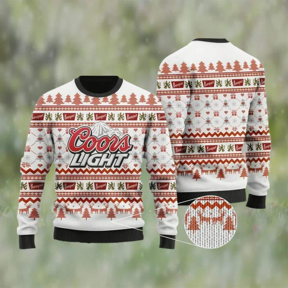 Coors Light Beer Ugly Christmas Sweater Xmas Pattern