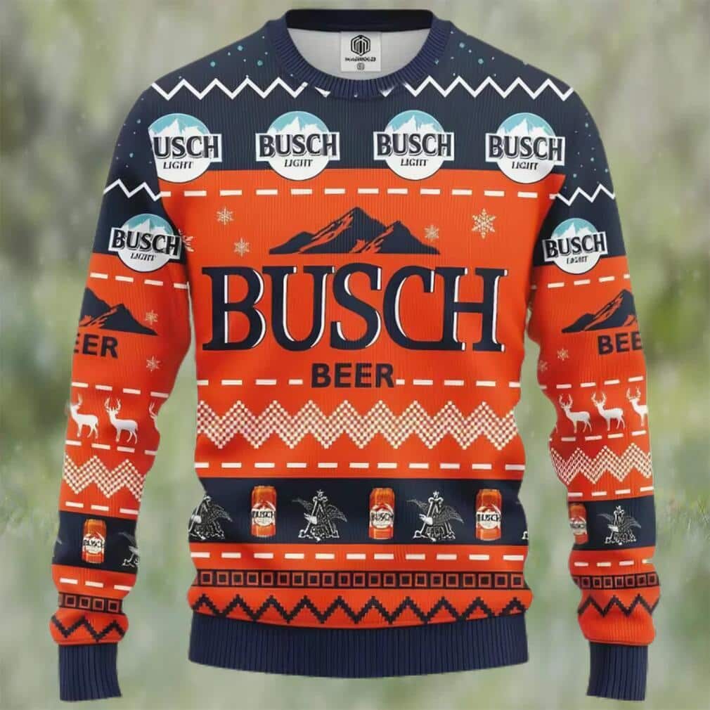 Busch Light Beer Ugly Christmas Sweater Winter Gift