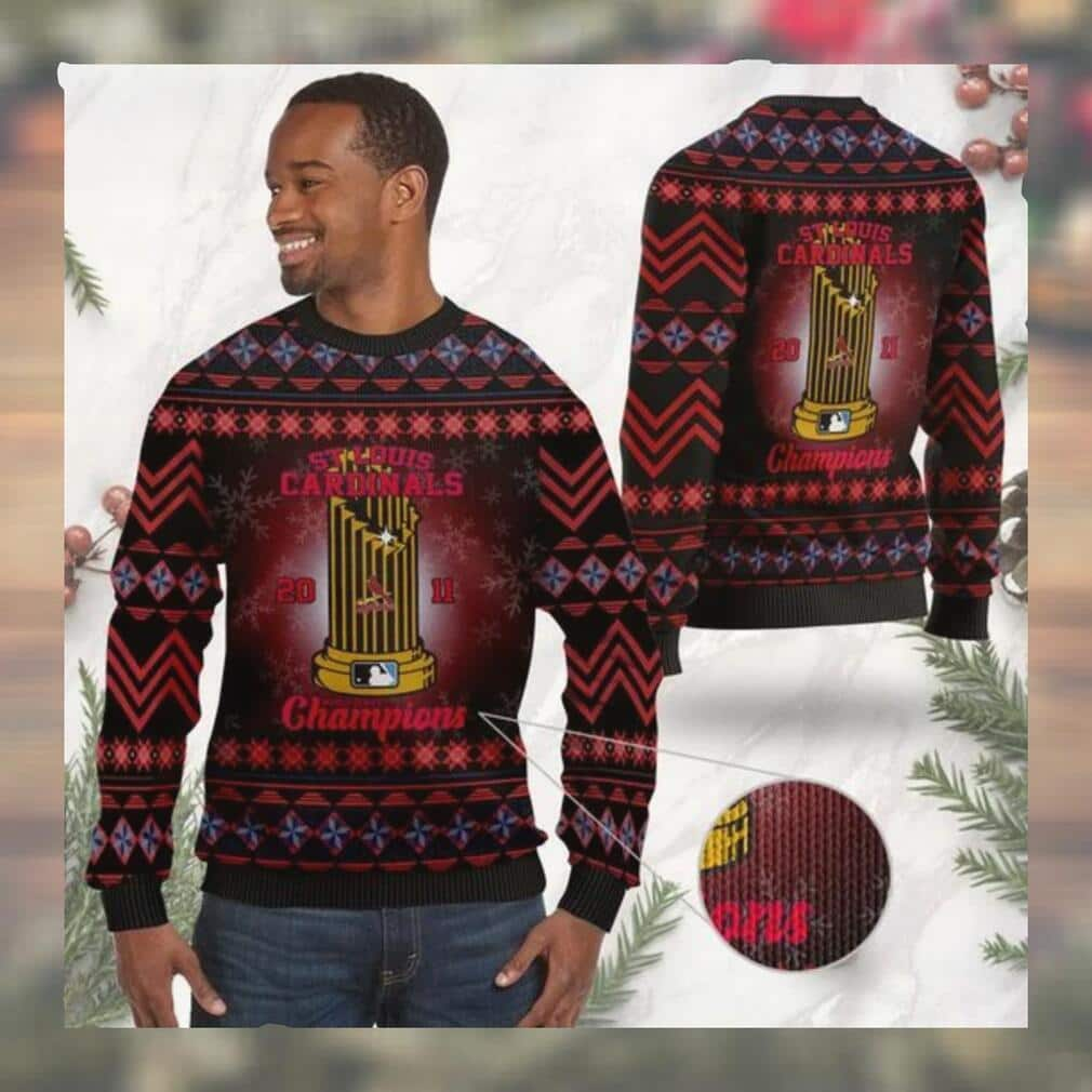 MLB St Louis Cardinals Ugly Christmas Sweater World Series Champions